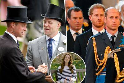 Harry Princeharry - Meghan Markle - Royal Family - prince Harry - Kate Middleton - Peter Phillips - princess Anne - prince William - Mike Tindall - Prince William leaning on his ‘replacement’ brothers, new ‘inner circle’ amid Kate Middleton’s cancer battle: report - nypost.com - Usa - county Prince William