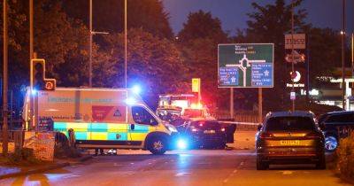 Huge emergency services response including police helicopter after three car crash shuts major road - manchestereveningnews.co.uk - city Manchester