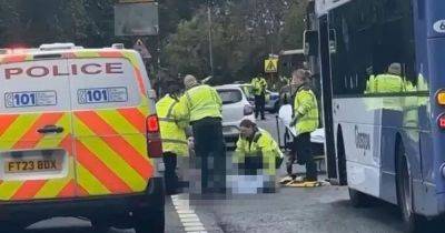 Pedestrian in hospital after being 'struck by bus' near Scots shopping centre - dailyrecord.co.uk - Scotland